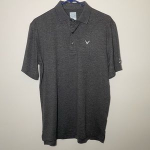 Callaway Opti-Dri Heathered Dark Gray Polo Golf Shirt